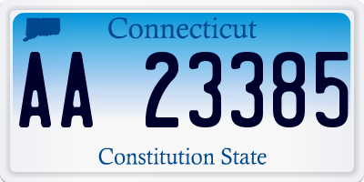 CT license plate AA23385