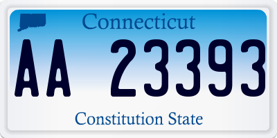 CT license plate AA23393