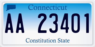 CT license plate AA23401