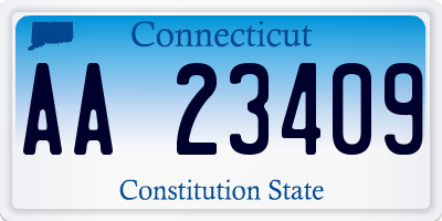 CT license plate AA23409