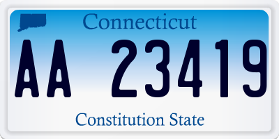 CT license plate AA23419