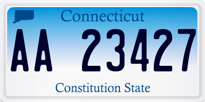 CT license plate AA23427