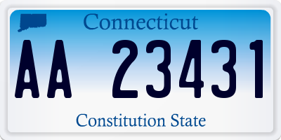 CT license plate AA23431