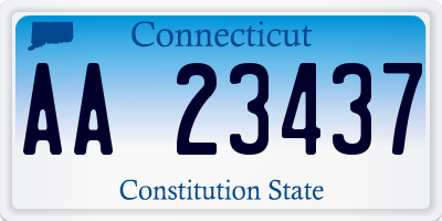 CT license plate AA23437