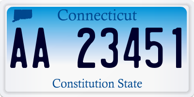 CT license plate AA23451