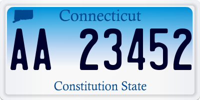 CT license plate AA23452