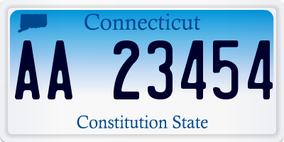 CT license plate AA23454