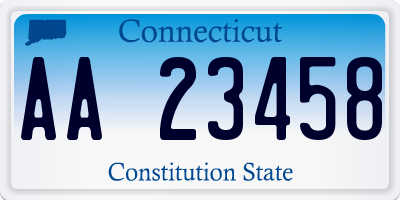 CT license plate AA23458