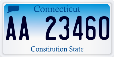 CT license plate AA23460