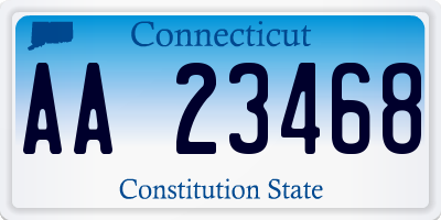 CT license plate AA23468