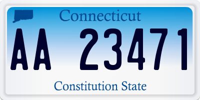 CT license plate AA23471