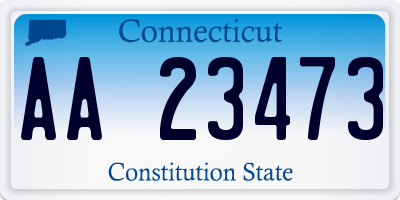 CT license plate AA23473