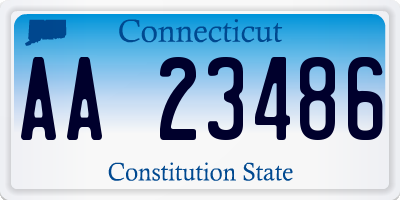 CT license plate AA23486