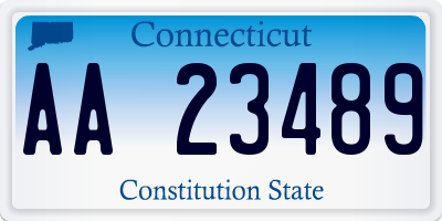 CT license plate AA23489