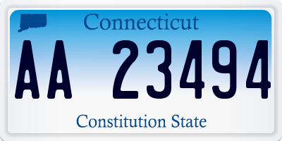 CT license plate AA23494