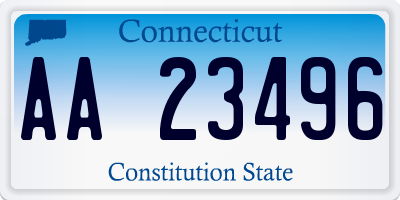 CT license plate AA23496