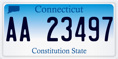 CT license plate AA23497