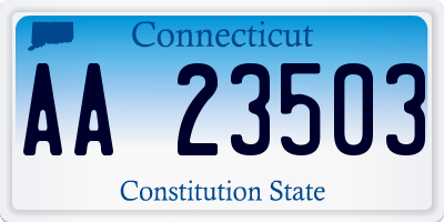 CT license plate AA23503