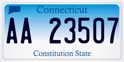 CT license plate AA23507