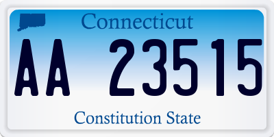 CT license plate AA23515