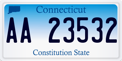 CT license plate AA23532