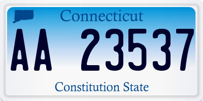 CT license plate AA23537