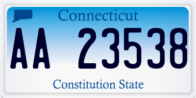 CT license plate AA23538