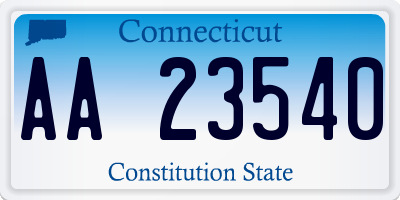 CT license plate AA23540