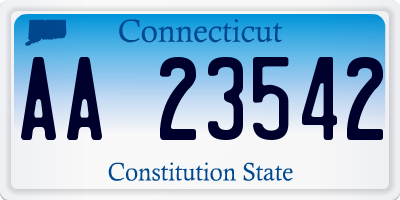 CT license plate AA23542