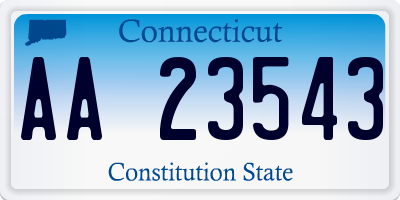 CT license plate AA23543