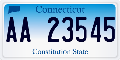 CT license plate AA23545