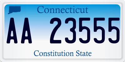 CT license plate AA23555