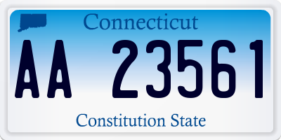 CT license plate AA23561