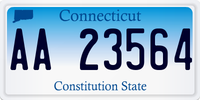 CT license plate AA23564