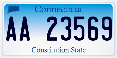 CT license plate AA23569