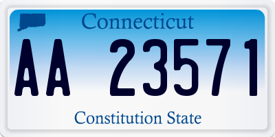 CT license plate AA23571