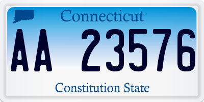 CT license plate AA23576