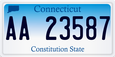 CT license plate AA23587