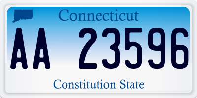 CT license plate AA23596