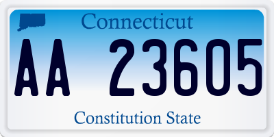 CT license plate AA23605