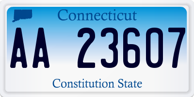 CT license plate AA23607