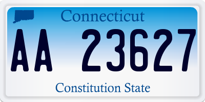 CT license plate AA23627