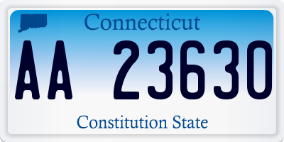 CT license plate AA23630