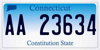 CT license plate AA23634