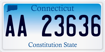 CT license plate AA23636
