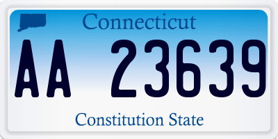 CT license plate AA23639