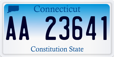 CT license plate AA23641