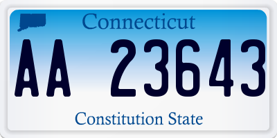 CT license plate AA23643