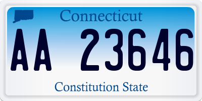 CT license plate AA23646