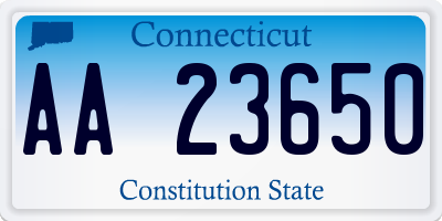 CT license plate AA23650